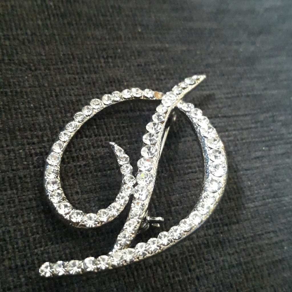 Rhinestone Initial Pin